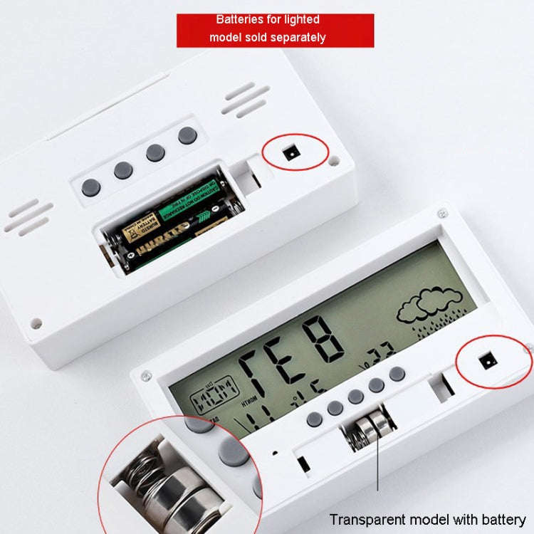 LCD Electronic Desk Clock Digital Display Multifunctional Temperature And Humidity Meter Alarm Cl...