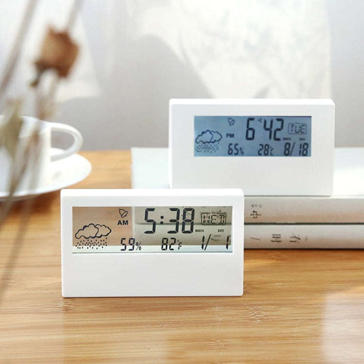 LCD Electronic Desk Clock Digital Display Multifunctional Temperature And Humidity Meter Alarm Cl...