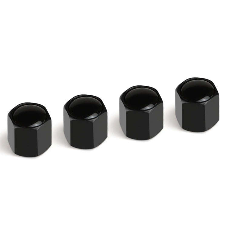 4pcs /Set Car Tire Labeling Valve Cover Motorcycle Auto Valve Core Caps(Black)