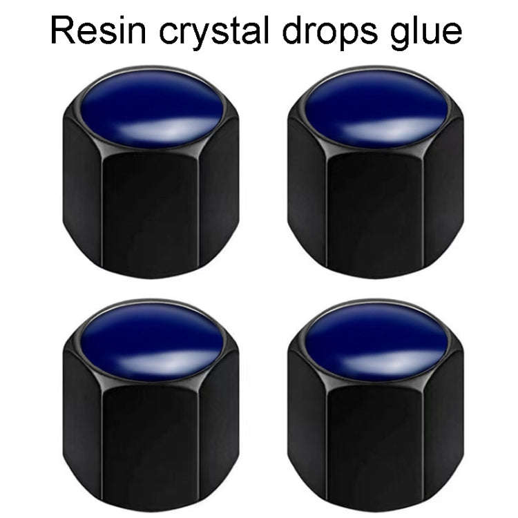 4pcs /Set Car Tire Labeling Valve Cover Motorcycle Auto Valve Core Caps(Blue)