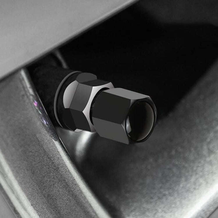 4pcs /Set Car Tire Labeling Valve Cover Motorcycle Auto Valve Core Caps(Black)