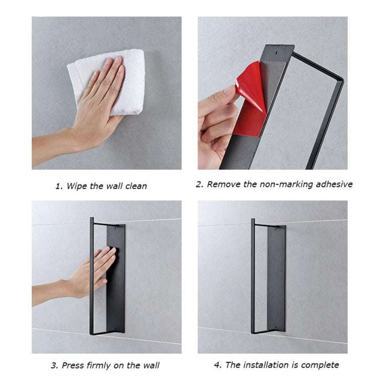 Wall Mounted Metal Clothes Hanger Storage Rack Multifunctional Shelf for Closet(Black)