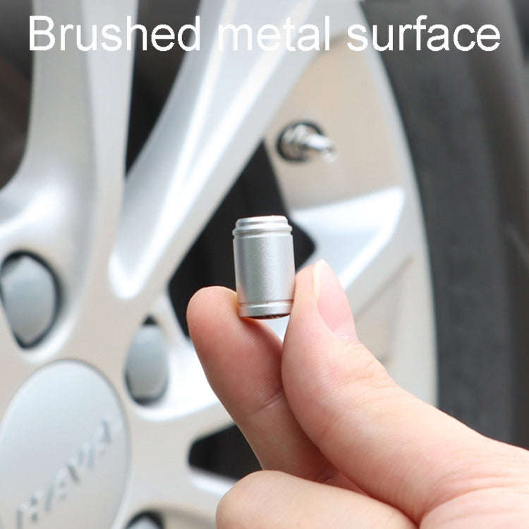 4pcs /Set Umbrella Metal Tire Valve Caps Automobile Universal Modified Valve Covers(Silver)