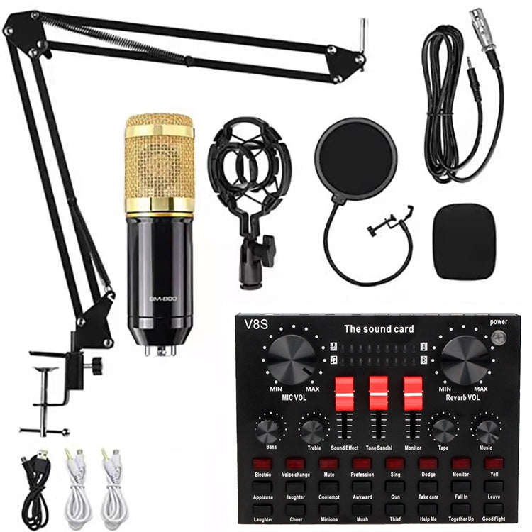 BM800+V8S Sound Card Set  Audio Condenser Mic Studio Singing Microphone