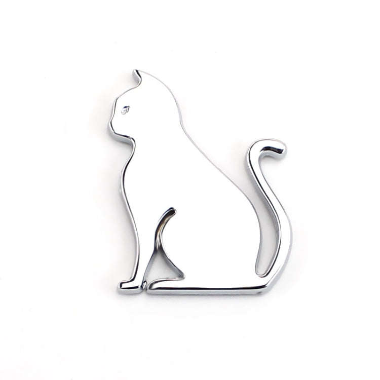 3D Cute Car Decoration Body Scratch Blocking Sticker, Color: Silver Cat
