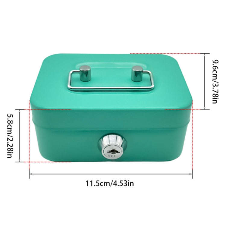 Portable Metal Safe Cash Box Piggy Bank Money Organizer with Key(Small Pink)