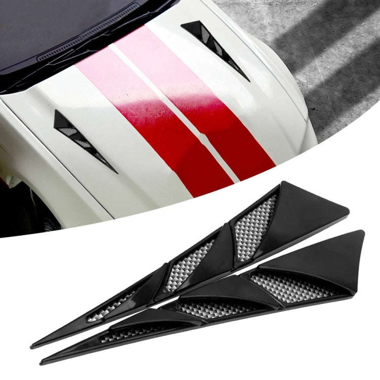 1pair Car Modified Side Air Vent Shark Gill Spoiler Fender(Black)