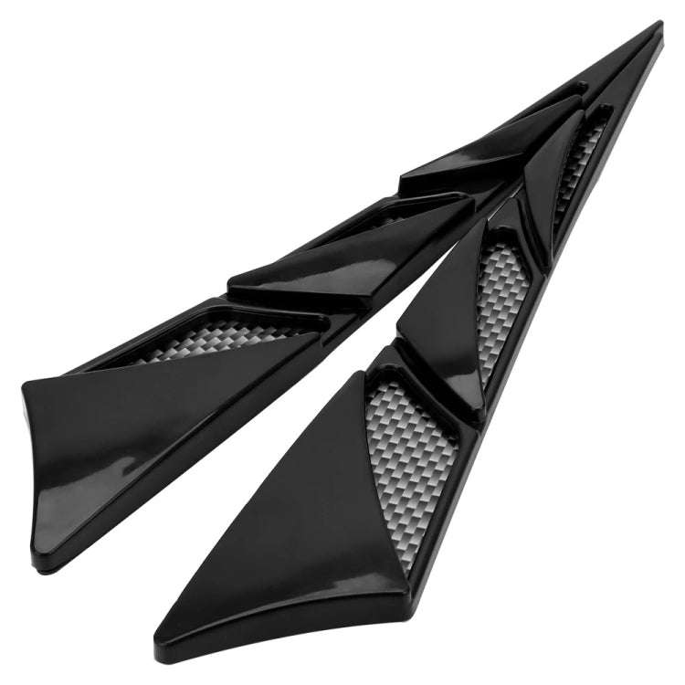 1pair Car Modified Side Air Vent Shark Gill Spoiler Fender(Black)