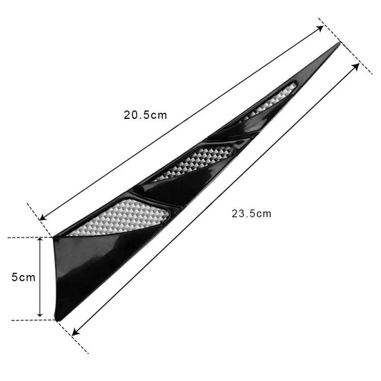 1pair Car Modified Side Air Vent Shark Gill Spoiler Fender(Black)