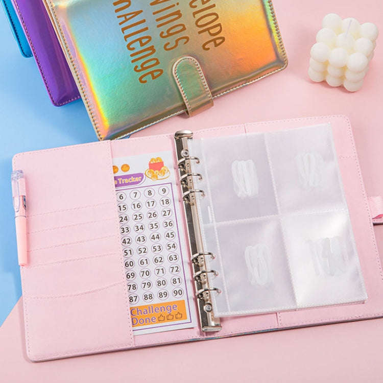100 Day Savings Challenge A5 Loose Leaf Cash Budget Notebook(Colorful Silver)
