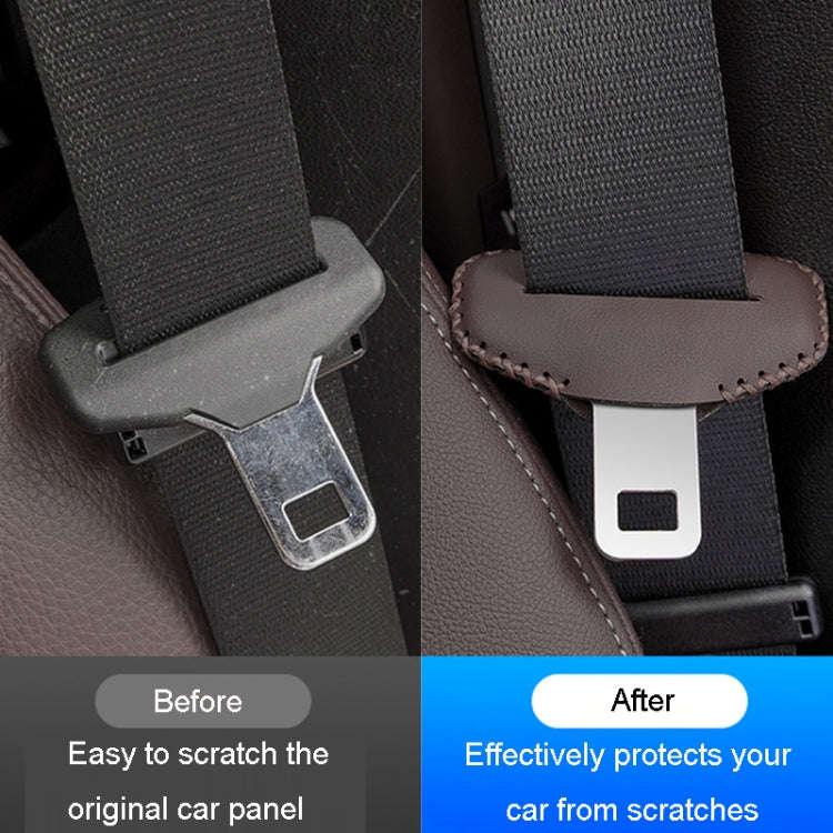 For BMW 1pair Seatbelt Insert Protector Bumper Belt Chuck Decoration(Brown)