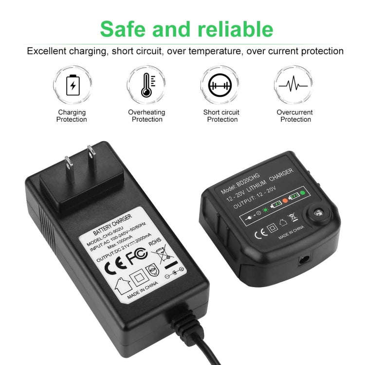 BD20CHG For Battery 20V Lithium Battery Charger Electric Tool Accessories, Plug: US