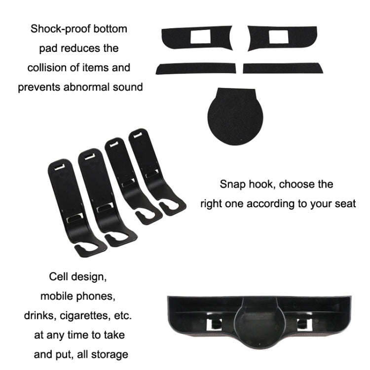 Car Seat Back Storage Box Rear Hanging Cup Holder(Black)