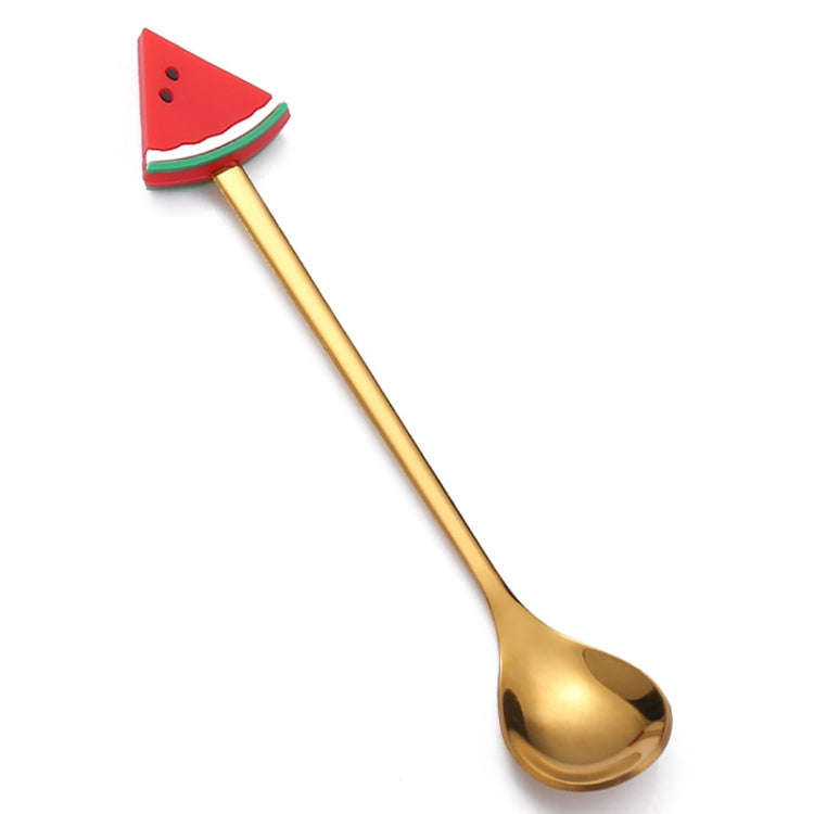 Stainless Steel Coffee Spoon Cartoon Fruit Fork Cute Kids Tableware, Style: Watermelon Spoon