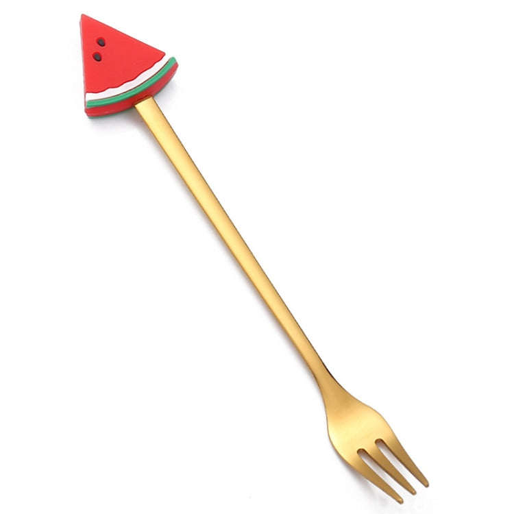 Stainless Steel Coffee Spoon Cartoon Fruit Fork Cute Kids Tableware, Style: Watermelon Fork