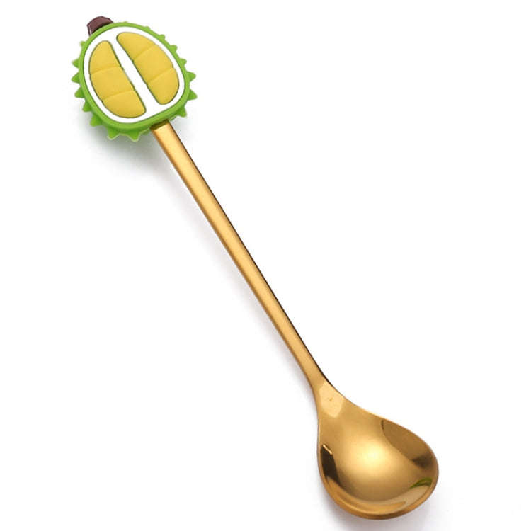 Stainless Steel Coffee Spoon Cartoon Fruit Fork Cute Kids Tableware, Style: Durian Spoon