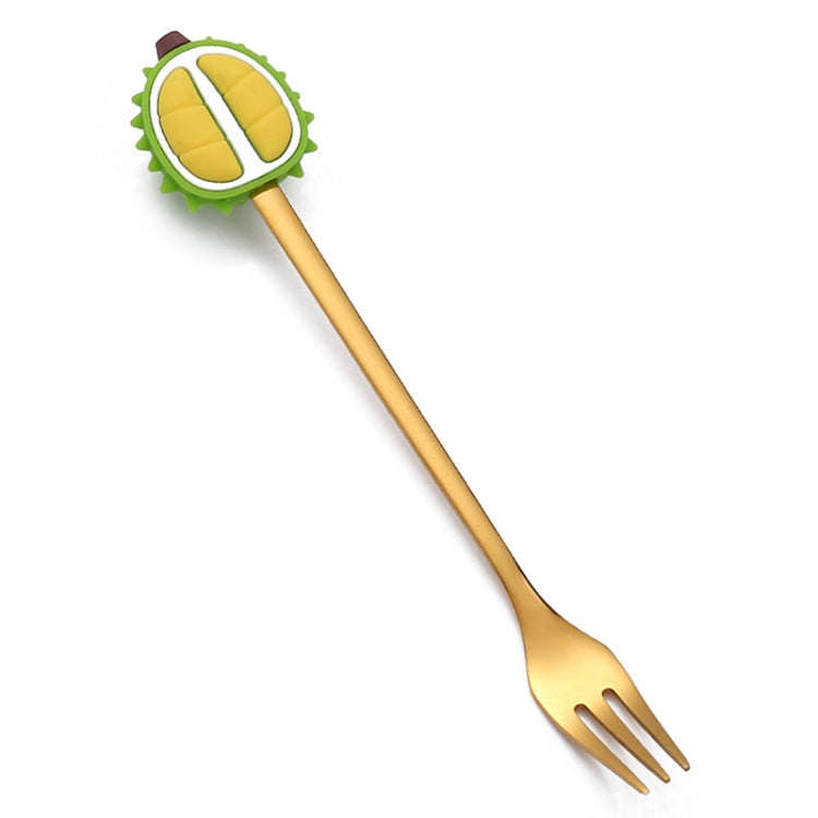 Stainless Steel Coffee Spoon Cartoon Fruit Fork Cute Kids Tableware, Style: Durian Fork