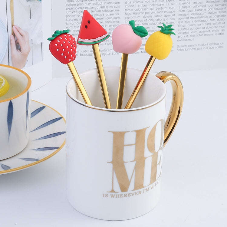 Stainless Steel Coffee Spoon Cartoon Fruit Fork Cute Kids Tableware, Style: Watermelon Spoon