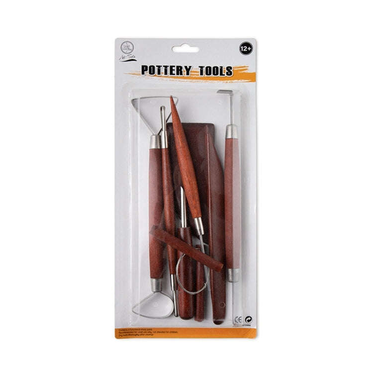 8-in-1 Wooden Handle Pottery Clay Tool set Ceramic Trimming Carving Knife(SF008)
