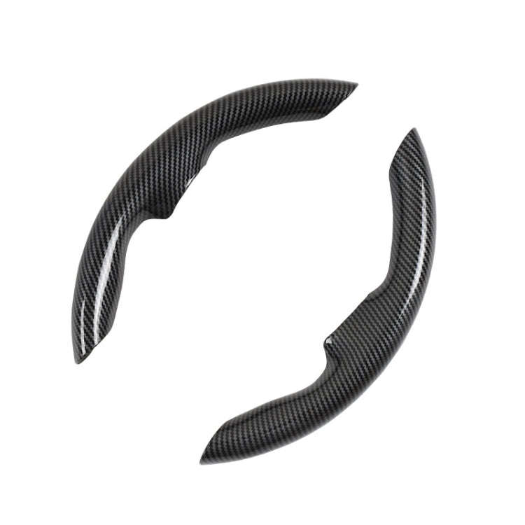 For Tesla Model3/Y 30cm Carbon Fiber Pattern Steering Wheel Handlebar Cover(Black)