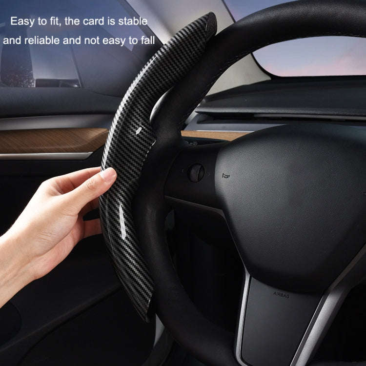 For Tesla Model3/Y 30cm Carbon Fiber Pattern Steering Wheel Handlebar Cover(Black)