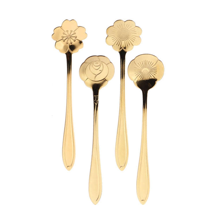 2pcs /Pack Stainless Steel Spoon And Fork Cutlery Set, Style: Flower Fork Pink Box (Silver)