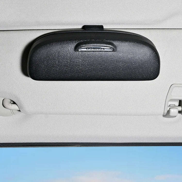 MCPP Car Multifunctional Glasses Case Car Visor Card Storage Sunglasses Holder(Black)
