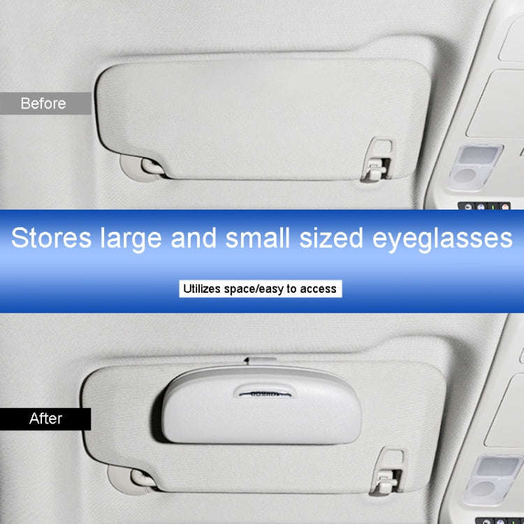 MCPP Car Multifunctional Glasses Case Car Visor Card Storage Sunglasses Holder(Beige White)