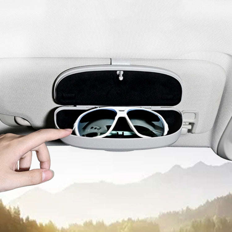 MCPP Car Multifunctional Glasses Case Car Visor Card Storage Sunglasses Holder(Gray)