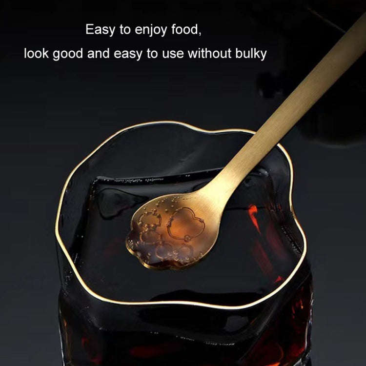 Stainless Steel Coffee Stirring Spoon Ice Cream Cartoon Cat Paw Spoon, Color: Slotted Spoon Silver