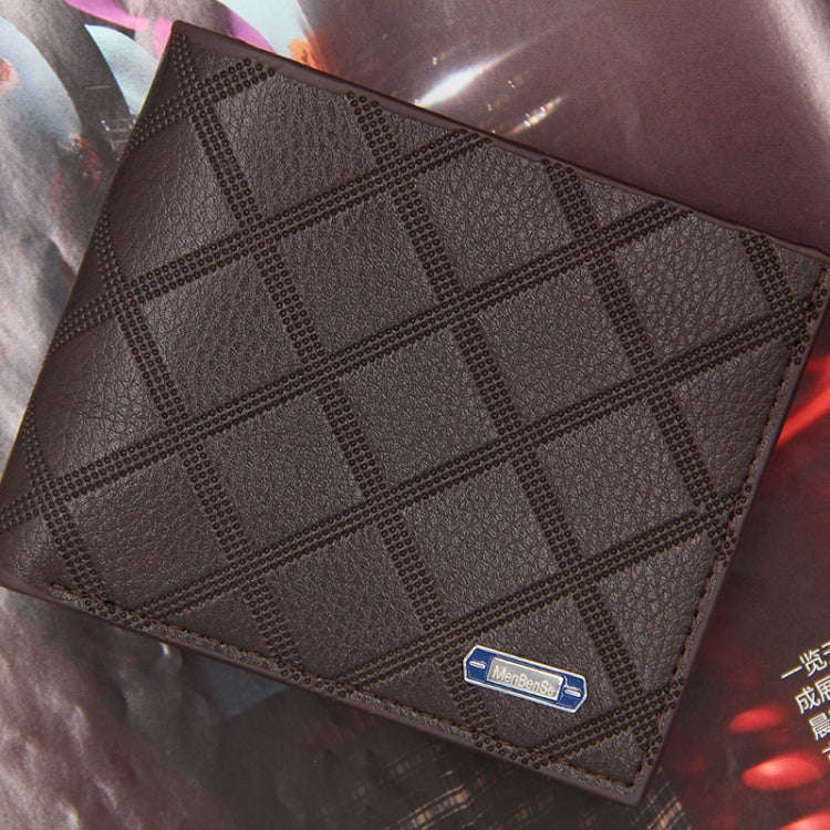 MenBense Men Wallet Casual Coin Purse Large Capacity Money Clip, Style: 555-7 (Dark Coffee)