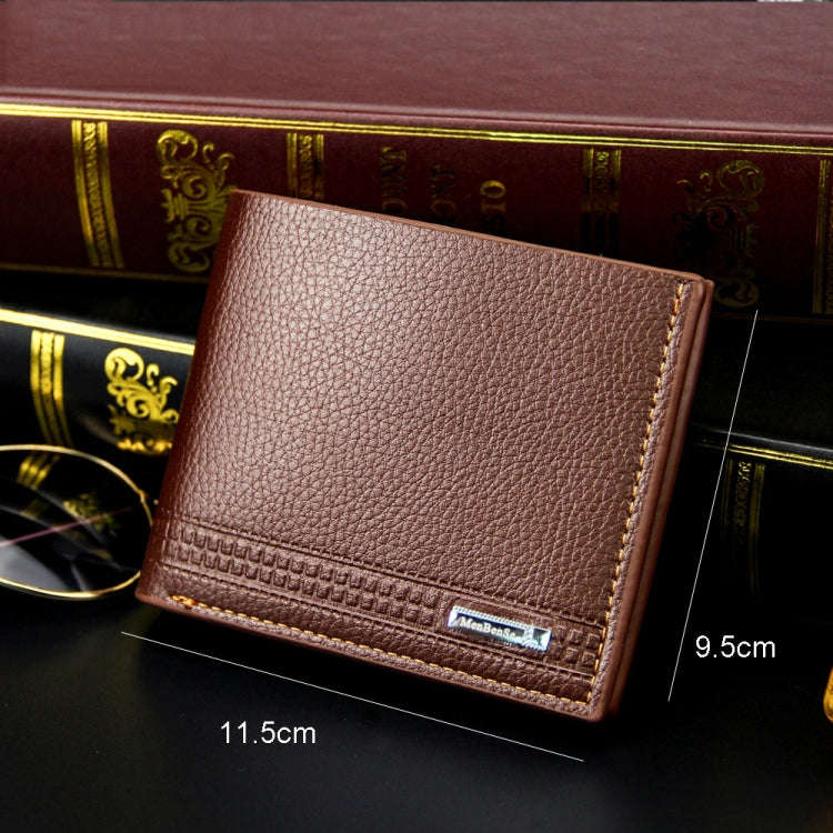 MenBense Men Wallet Casual Coin Purse Large Capacity Money Clip, Style: 555-8 (Light Coffee)