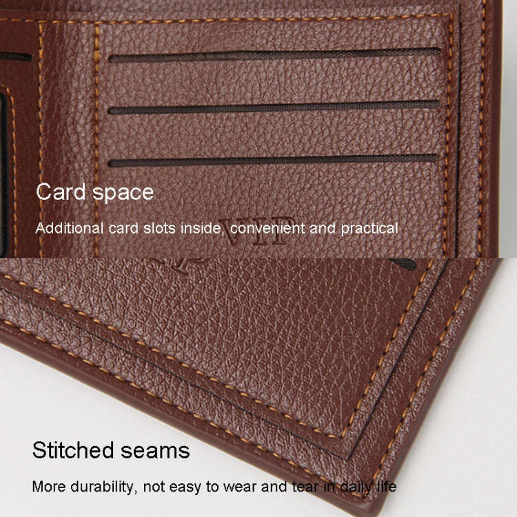 MenBense Men Wallet Casual Coin Purse Large Capacity Money Clip, Style: 555-2 (Black)
