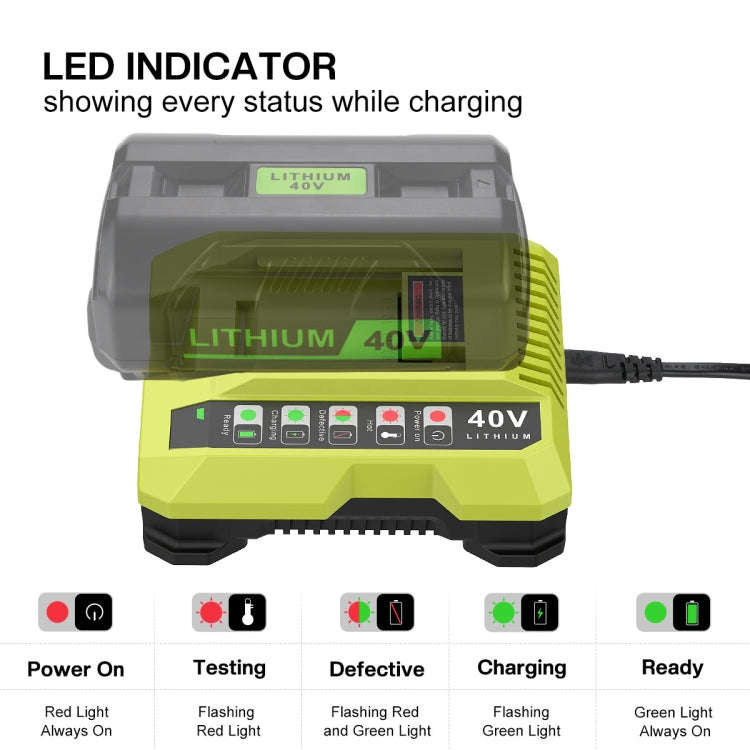 36-40V Tool Cutting Machine Battery Charger, For RYOBI PO401 / PO403 / PO400, Plug: AU