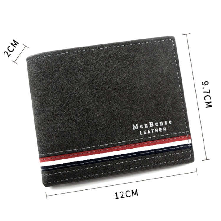 MenBense Men Short Wallet Personalized Coin Purse Frosted Clutch Money Clip(Black)