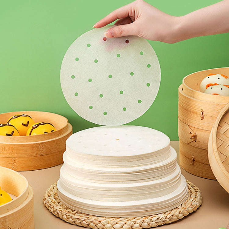 100pcs /Pack Steamer Paper Non-Stick Disposable Grease-Proof Paper Round Air Fryer Pad, Size: 6 I...