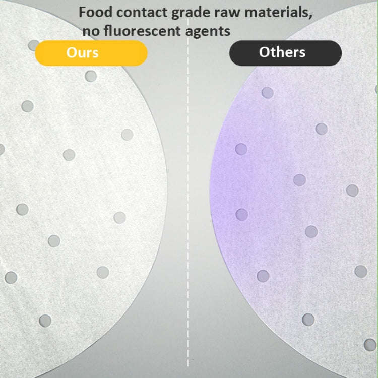 100pcs /Pack Steamer Paper Non-Stick Disposable Grease-Proof Paper Round Air Fryer Pad, Size: 6 I...