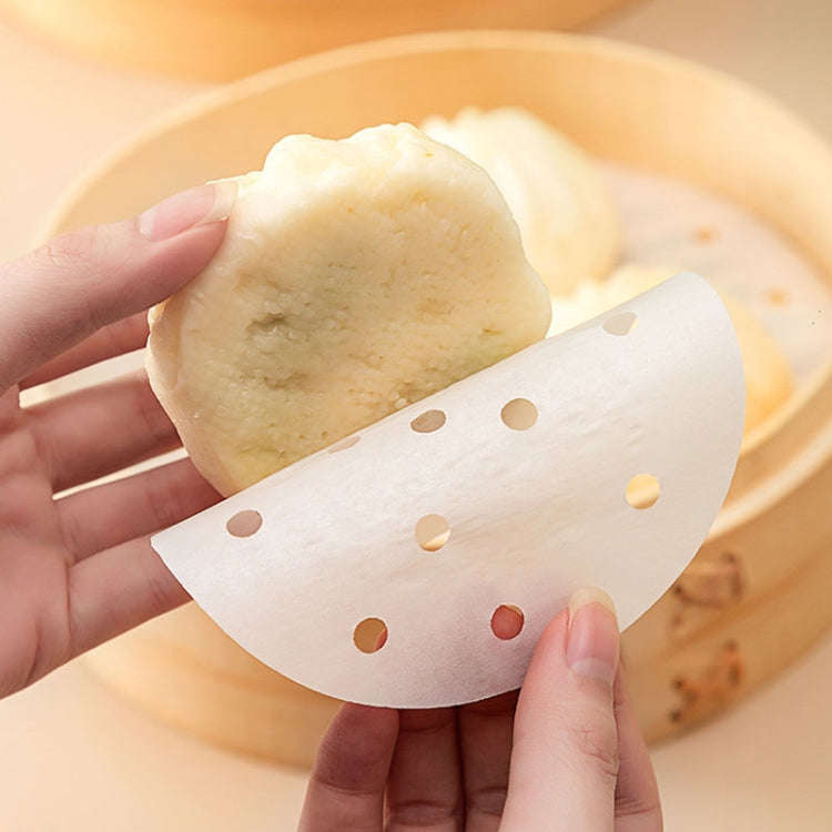 100pcs /Pack Steamer Paper Non-Stick Disposable Grease-Proof Paper Round Air Fryer Pad, Size: 6 I...