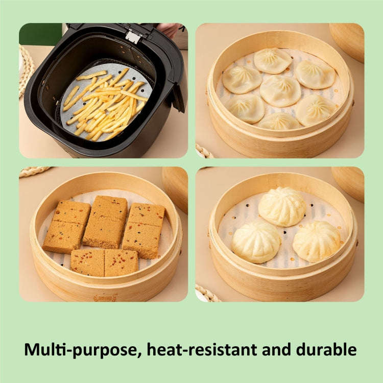 100pcs /Pack Steamer Paper Non-Stick Disposable Grease-Proof Paper Round Air Fryer Pad, Size: 6 I...