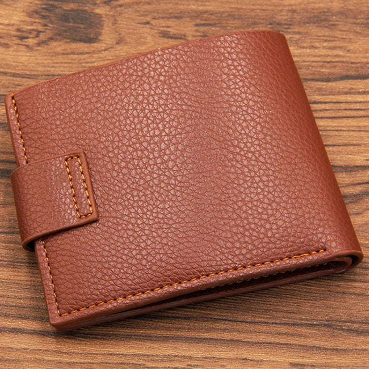 MenBense Men Short Magnetic Clasp Wallet Multi-Card Coin Purse(Dark Coffee)