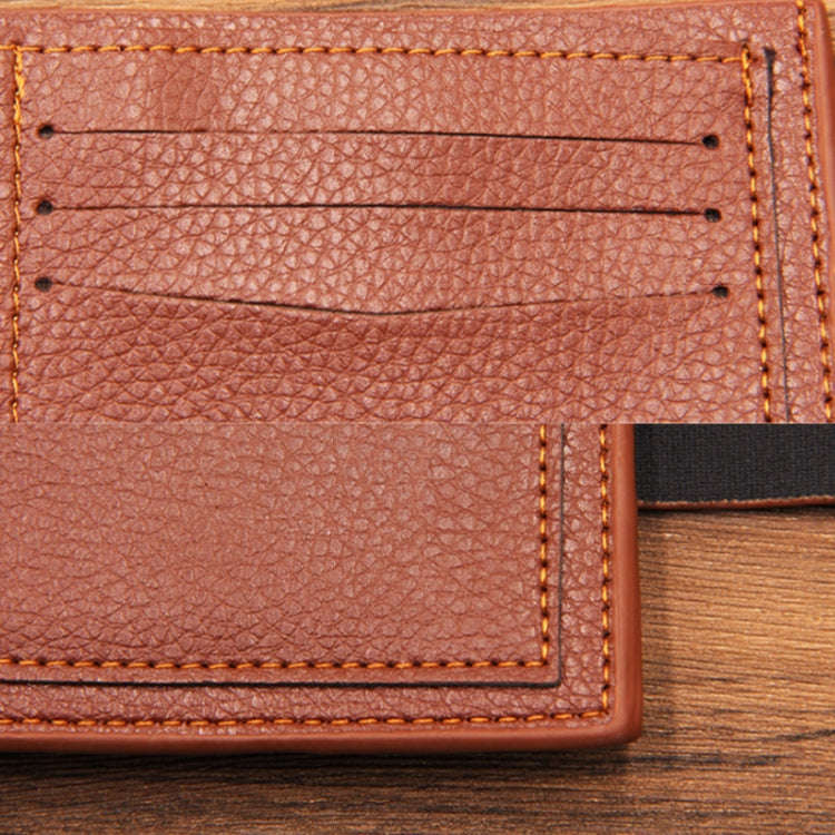 MenBense Men Short Magnetic Clasp Wallet Multi-Card Coin Purse(Dark Coffee)