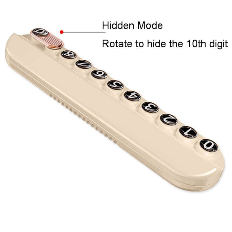 Car Temporary Parking Plate With Aroma Diffuser Moving Car Phone Number Plate Box Packing(Beige)