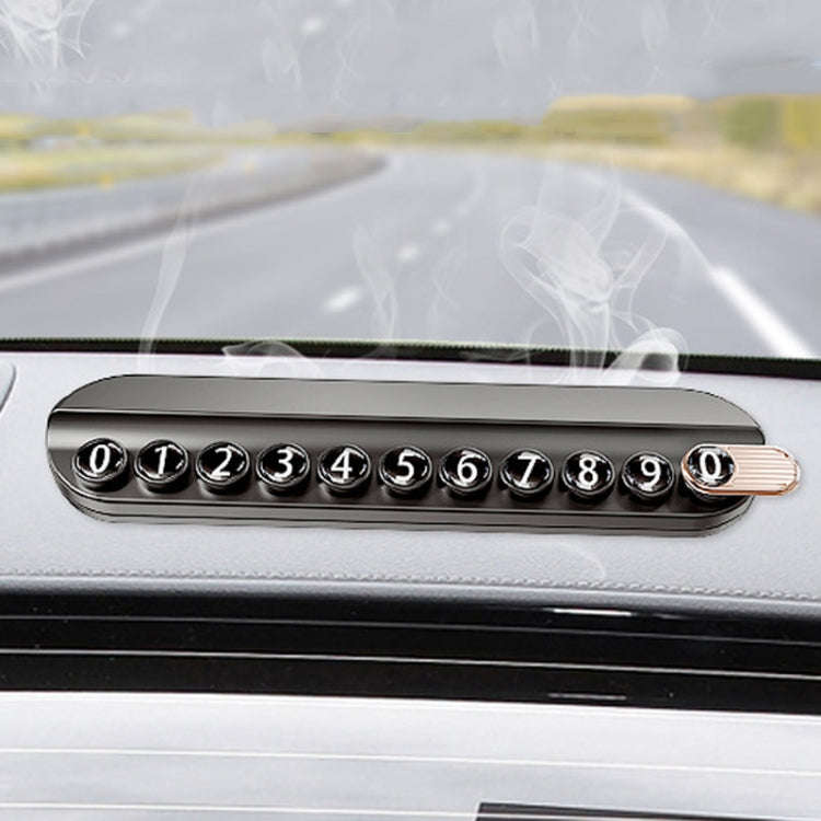 Car Temporary Parking Plate With Aroma Diffuser Moving Car Phone Number Plate Box Packing(Beige)