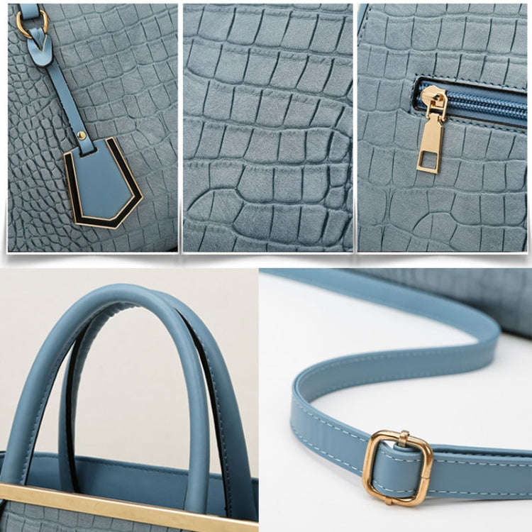 3-in-1  Women Stone Pattern Patchwork Handbag Shoulder Bag Crossbody Bag(Black)