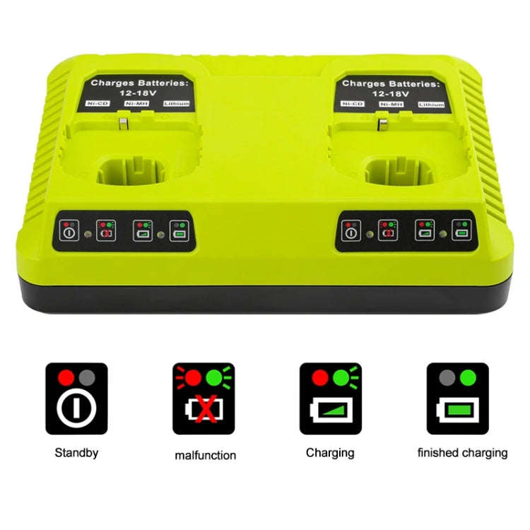 For RYOBI P108 / P117 12-18V Lithium Nickel Battery Dual Port Charger, Plug: AU