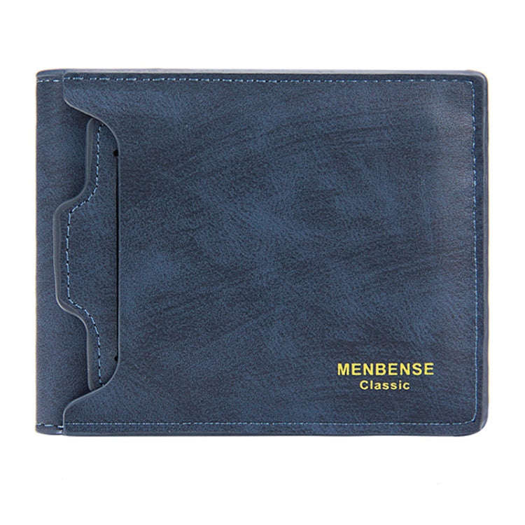 Menbense Men Short Wallet Casual Multi-Card Coin Purse(Blue)
