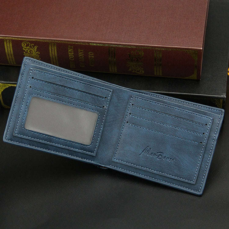 Menbense Men Short Wallet Casual Multi-Card Coin Purse(Blue)