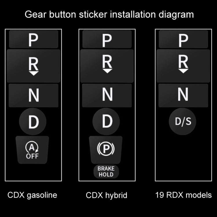 For Acura CDX/19 RDX Car Interior Protective Film, Color: 6pcs /Set Gear Button Sticker