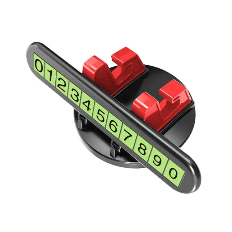 Car Dashboard Automotive Cell Phone Holder Temporary Parking Sign 2 In 1(Red)