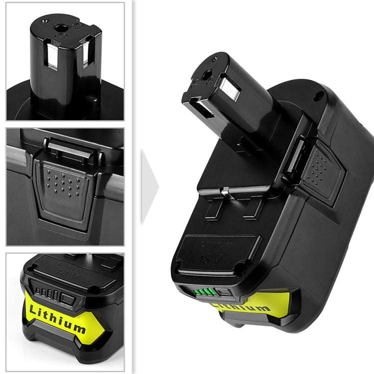 4000mAh 18V Lithium Battery for Power Drill, For RYOBI P108 / BPL-1815 / BPL-1820G / P102 / P103